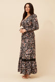 CKM Marrakech Paisley Print Maxi Dress Black