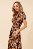 CKM Mia Border Print Maxi Dress Black