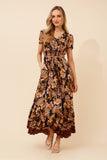 CKM Mia Border Print Maxi Dress Black
