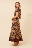 CKM Mia Border Print Maxi Dress Black