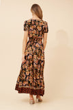 CKM Mia Border Print Maxi Dress Black