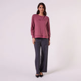 Amyic Embroidery Sweatshirt Mulberry