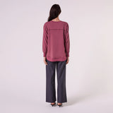 Amyic Embroidery Sweatshirt Mulberry