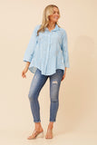 Bottega Moda Ninetta Floral Embroidered Shirt Light Blue