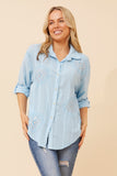 Bottega Moda Ninetta Floral Embroidered Shirt Light Blue
