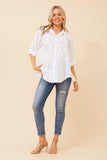 Bottega Moda Ninetta Floral Embroidered Shirt White