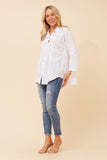 Bottega Moda Ninetta Floral Embroidered Shirt White