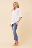 Bottega Moda Ninetta Floral Embroidered Shirt White