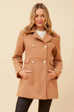 CKM Double Breasted Coat w Gold Buttons Camel