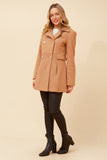 CKM Double Breasted Coat w Gold Buttons Camel