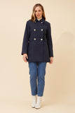CKM Double Breasted Coat w Gold Buttons Navy