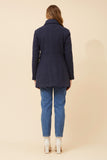 CKM Double Breasted Coat w Gold Buttons Navy
