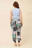 CKM Patchwork Print Boho Harem Pants Multi White