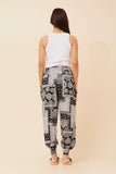 CKM Patchwork Print Harem Pants Black & White