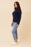 CKM Petunia Turtle Neck Knit Jumper Navy