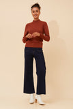 CKM Petunia Turtle Neck Knit Jumper Rust