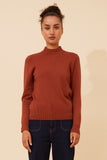 CKM Petunia Turtle Neck Knit Jumper Rust