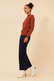 CKM Petunia Turtle Neck Knit Jumper Rust