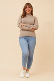 CKM Petunia Turtle Neck Knit Jumper Taupe