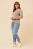 CKM Petunia Turtle Neck Knit Jumper Taupe