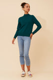 CKM Petunia Turtle Neck Knit Jumper Teal