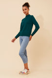 CKM Petunia Turtle Neck Knit Jumper Teal