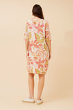 CKM Bottega Moda Floral Print Linen Dress Rust