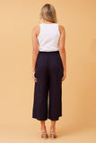 CKM Roberta Paperbag Wmns Linen Pants Navy