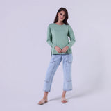 Amyic Embroidery Sweatshirt Sage