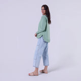 Amyic Embroidery Sweatshirt Sage