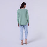 Amyic Embroidery Sweatshirt Sage