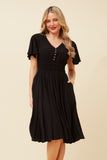 CKM Sandy Knee Length Wmns Dress Black