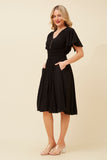 CKM Sandy Knee Length Wmns Dress Black