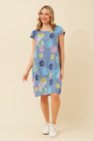 CKM Sisley Polka Dot Linen Dress Denim