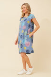 CKM Sisley Polka Dot Linen Dress Denim