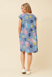 CKM Sisley Polka Dot Linen Dress Denim