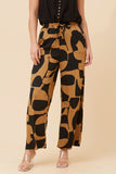 CKM Suze Abstract Print Cropped Pants Toffee
