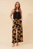 CKM Suze Abstract Print Cropped Pants Toffee