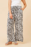 CKM Suzzel Abstract Print Pants Black & White