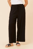 CKM Suzzel Solid Wide Leg Pants Black
