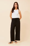CKM Suzzel Solid Wide Leg Pants Black