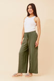 CKM Suzzel Solid Wide Leg Pants Khaki
