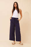 CKM Suzzel Solid Wide Leg Pants Navy