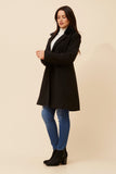 CKM Thalia Faux Fur Trim Coat Black