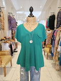 Amyic V Neck Tee Green