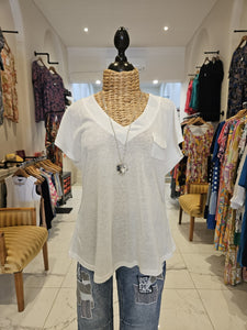 Amyic V Neck Tee White