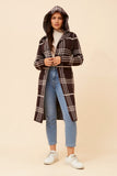 CKM Toronto Check Print Knit Cardigan Chocolate