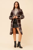 CKM Toronto Check Print Knit Cardigan Chocolate