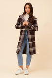 CKM Toronto Check Print Knit Cardigan Chocolate