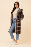 CKM Toronto Check Print Knit Cardigan Chocolate